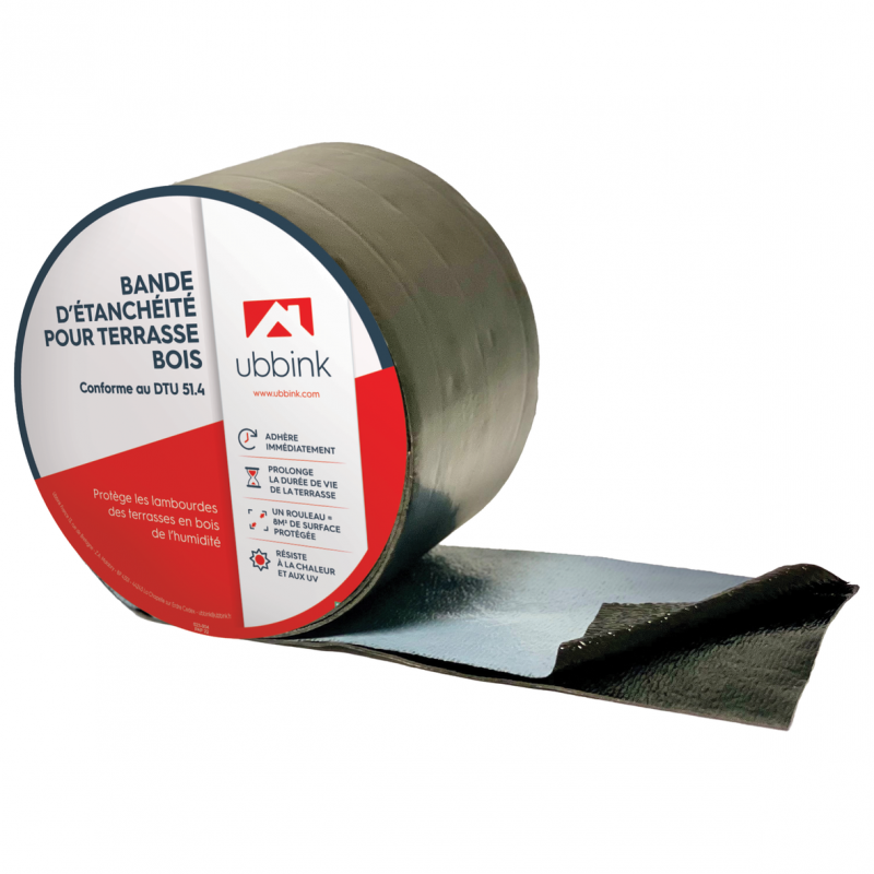 Bande d'étanchéité pour terrasse bois – 80 mm x 20 m