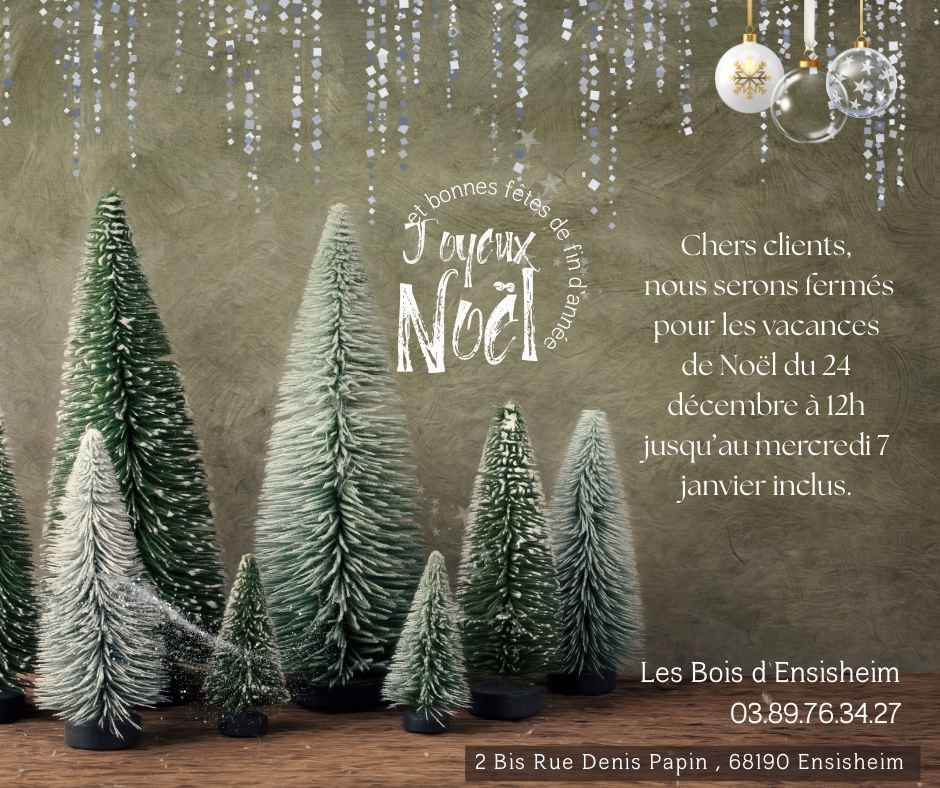 Fermeture exceptionnelle pour les vacances de Noël