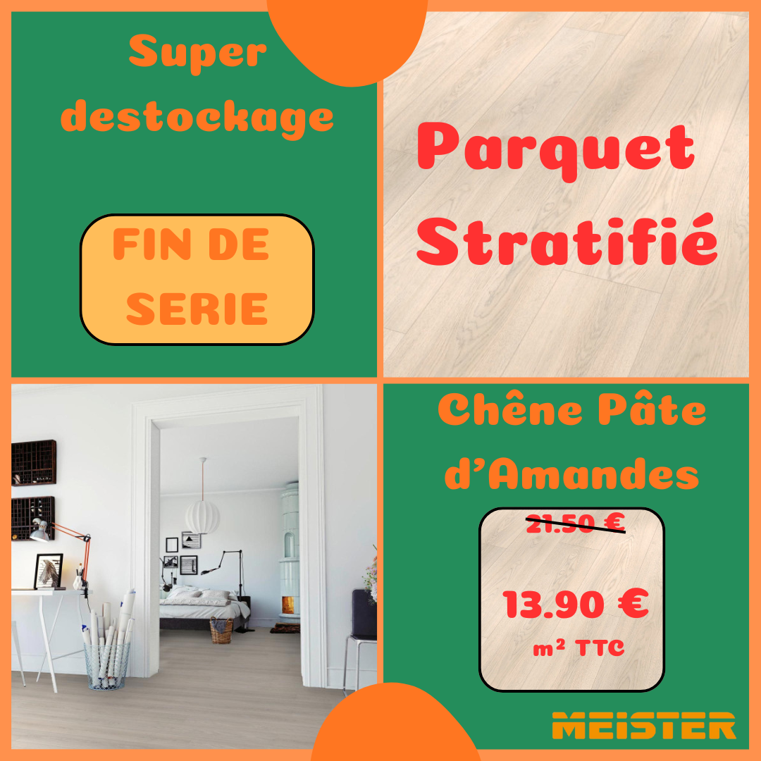 Déstockage Exceptionnel : Parquet Stratifié MEISTER – Chêne Pâte d'Amandes