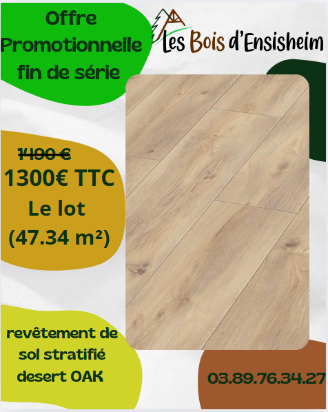 Promo sol stratifié désert oak 