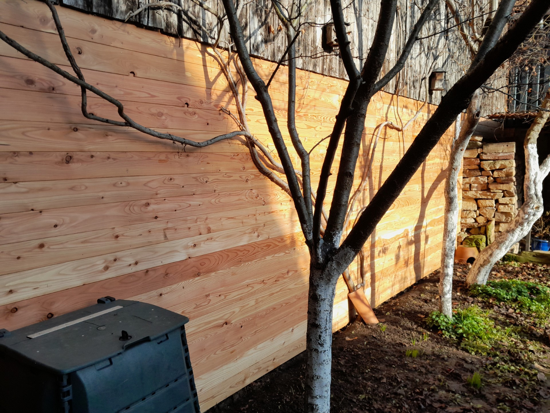 Habillage d'un mur de jardin 